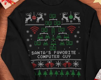 Weihnachtspullover mit Tech-Support-Motiv: Humorvoller IT-Humor, Geschenk für Computer-Nerds