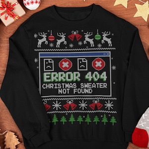 Error 404 Ugly Christmas Sweater Jumper for IT Professionals and Tech Support