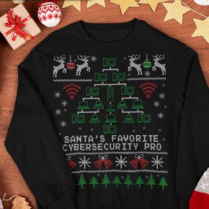 Santa's Favorite Cybersecurity Pro Funny Ugly Christmas Jumper Sweater