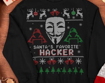 Weihnachtspullover „Santa's Favorite Hacker Ugly Christmas Sweater Jumper for Cybersecurity Professionals“