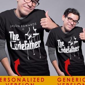 Camiseta divertida de The Codefather para programadores y desarrolladores de software.