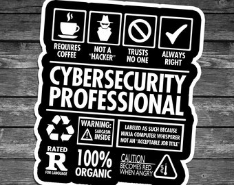 Cybersäkerhetsexpert "Inte en hackare" vinylklistermärke 13,5 cm