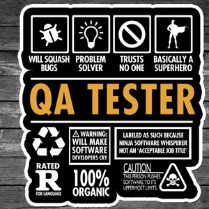 Sono un tester di garanzia della qualità Adesivo divertente da 5,5"