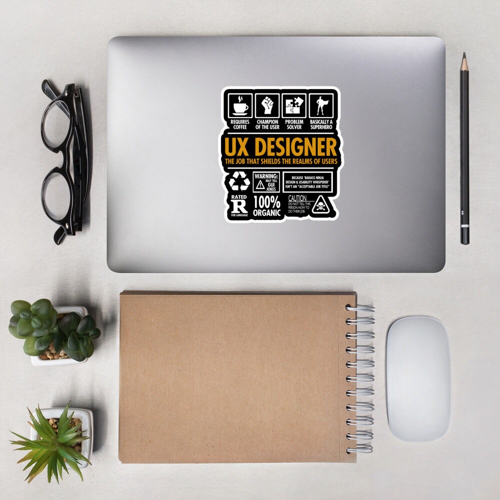 UX Designer Shielding the Realms of Users Funny Vinyl Sticker 5.5