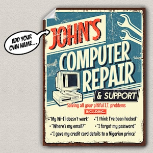 Tech Support Poster Gift, Wall Art - Custom - Add Name