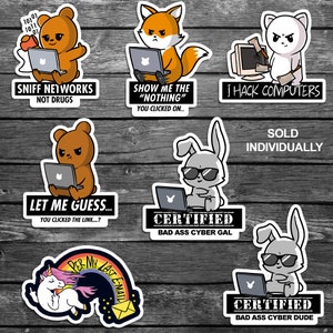Support technique Humour sur lequel vous avez cliqué sur le lien Stickers cybersécurité amusants