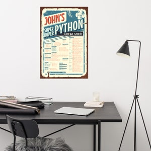 Python Cheat Sheet Poster - Python Wall Art - Customized - Etsy UK