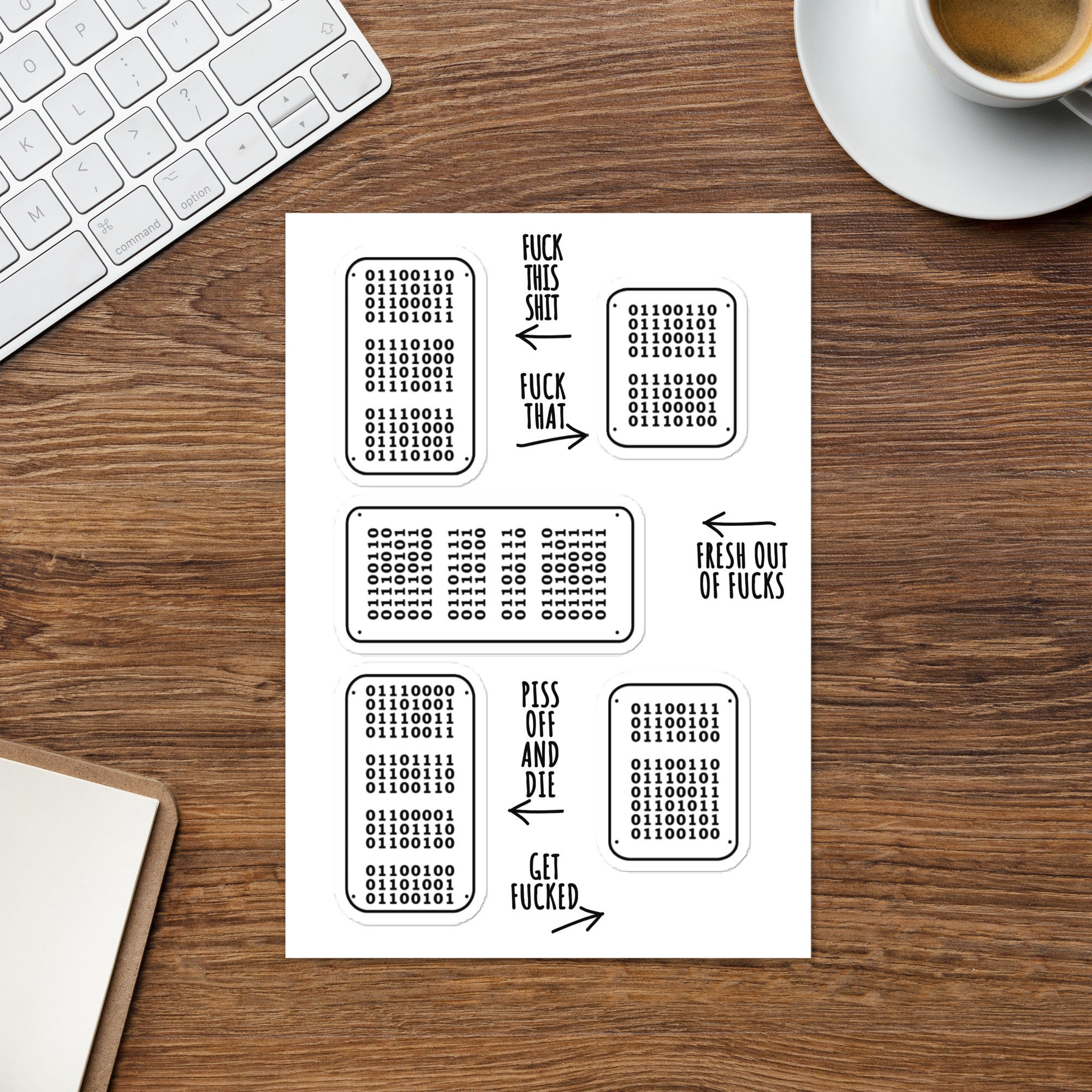 Offensive Binary Code Laptop Sticker Sheet for Computer Nerds - Etsy