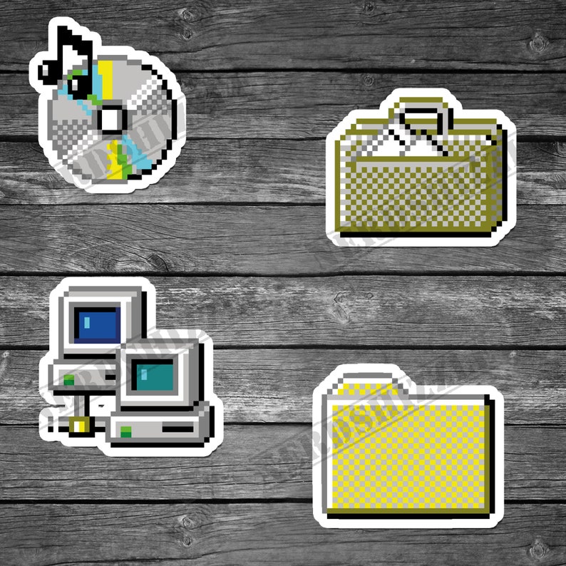 Windows 95 Icons Retro Nostalgia 1990s Vintage Computing Stickers Gift ...