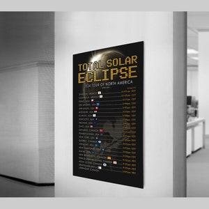 Total Solar Eclipse 2024 Poster Print April 8th Eclipse Tour of North America image 3