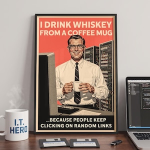 Netwerkengineer Cybersecurity Koffie Vintage Poster Print