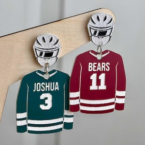 Custom Hockey Mom Earrings for Mothers of Hockey Players Cute Personalized Earrings for Hockey Accessories for Hockey Gifts for Hockey Mommy