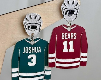 Pendientes de hockey personalizados para mamás de jugadores de hockey Lindos pendientes personalizados para hockey Accesorios para hockey Regalos para mamás de hockey