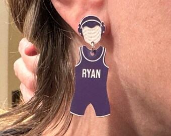 Gift for Wrestler Custom Wrestling Earrings Personalized Earrings for Wrestling Moms School Team Accessories Booster Gift