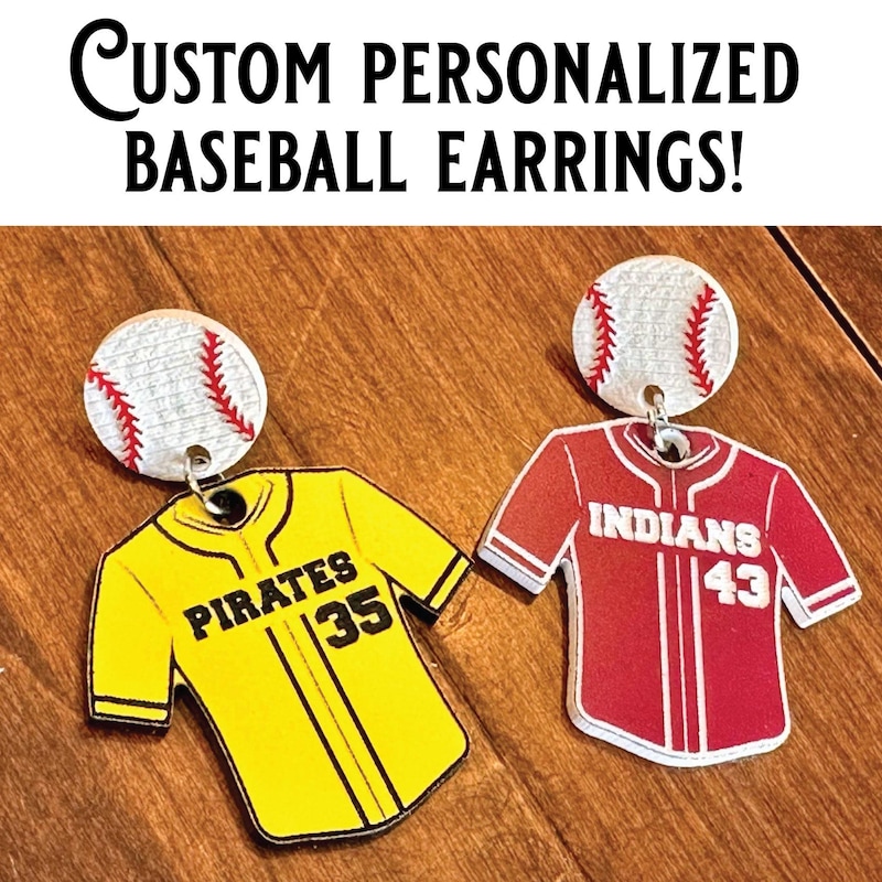 Custom Baseball Mom Earrings for Mothers of Baseball Players Cute Personalized Earrings for Baseball Accessories for Baseball Fans