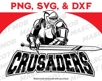Crusader Mascot SVG: School Spirit Vector File (Digital Download)