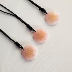 Rose Quartz Pendant | rose quartz crystal | Jewelry | sacred geometry | flower of  life | Metatrons cube | crystals | gift | quartz