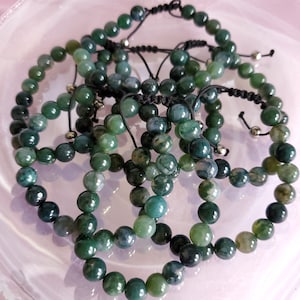 Moss agate 8MM bracelet | moss agate beads | best friend gift | gemstone | crystal bracelet | crystal jewelry | beaded bracelet  |