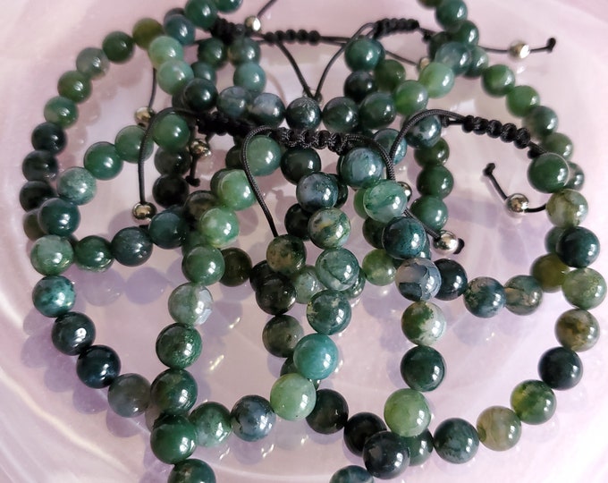 Moss agate 8MM bracelet | moss agate beads | best friend gift | gemstone | crystal bracelet | crystal jewelry | beaded bracelet  |