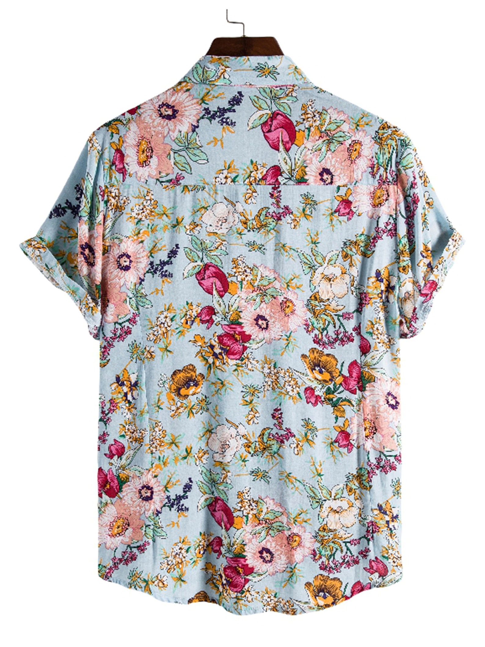 Men's Retro Floral Print Button Up Hawaiian Shirt | Etsy