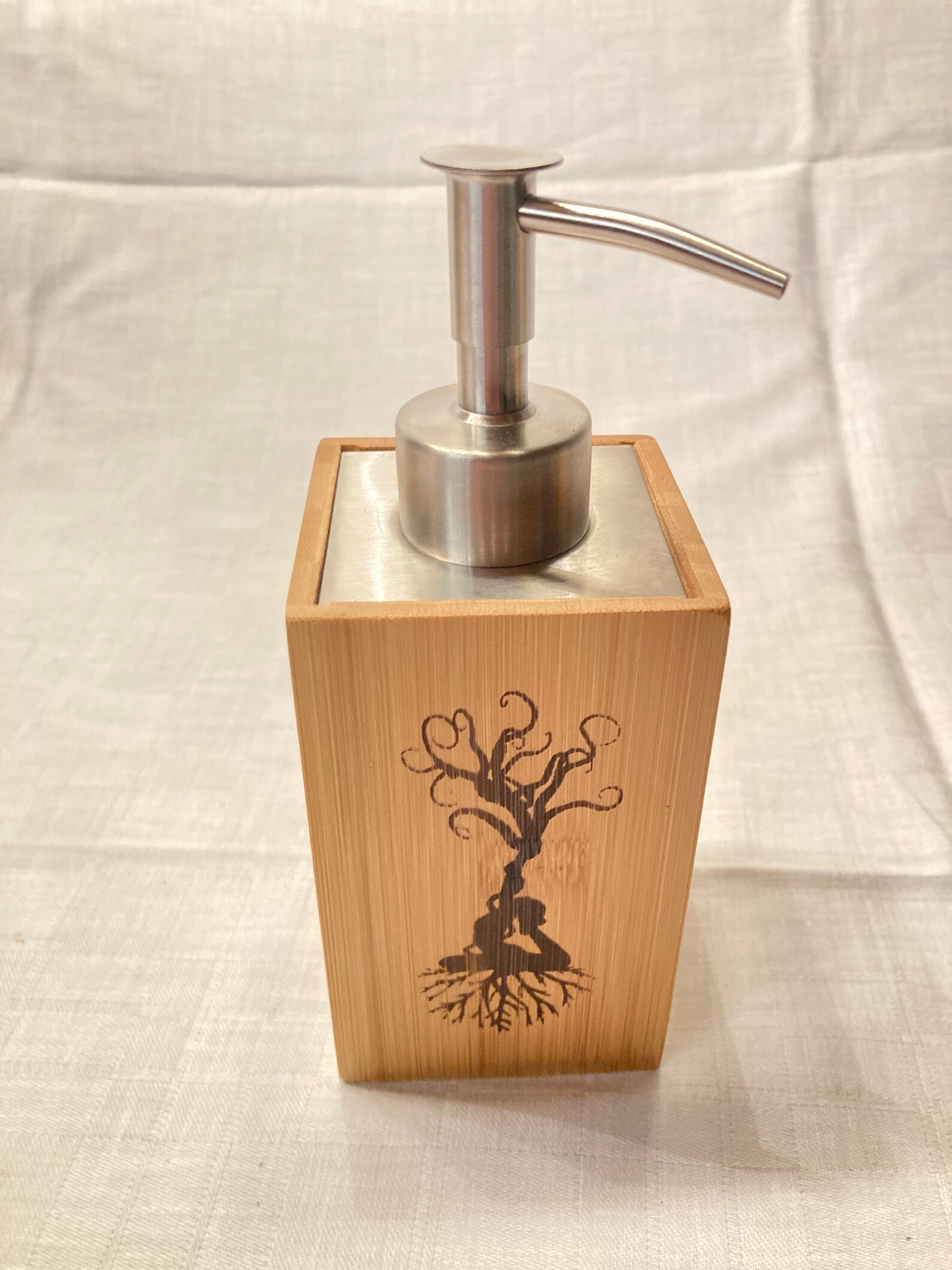 Soap dispenser made of bamboo & stainless steel bathroom Etsy