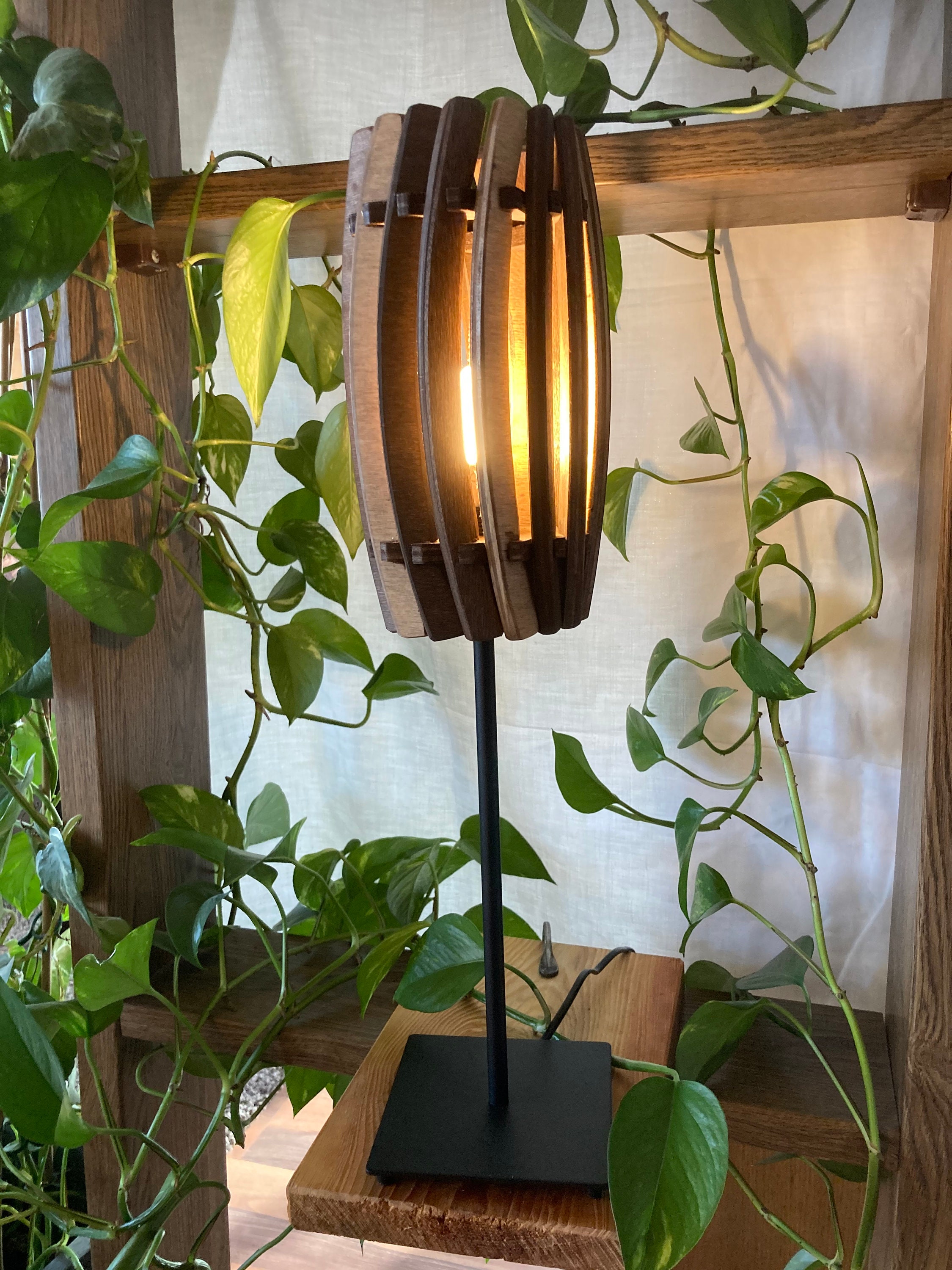 Schreibtischlampe Nachttischlampe Holz Holzlampe Licht | Etsy