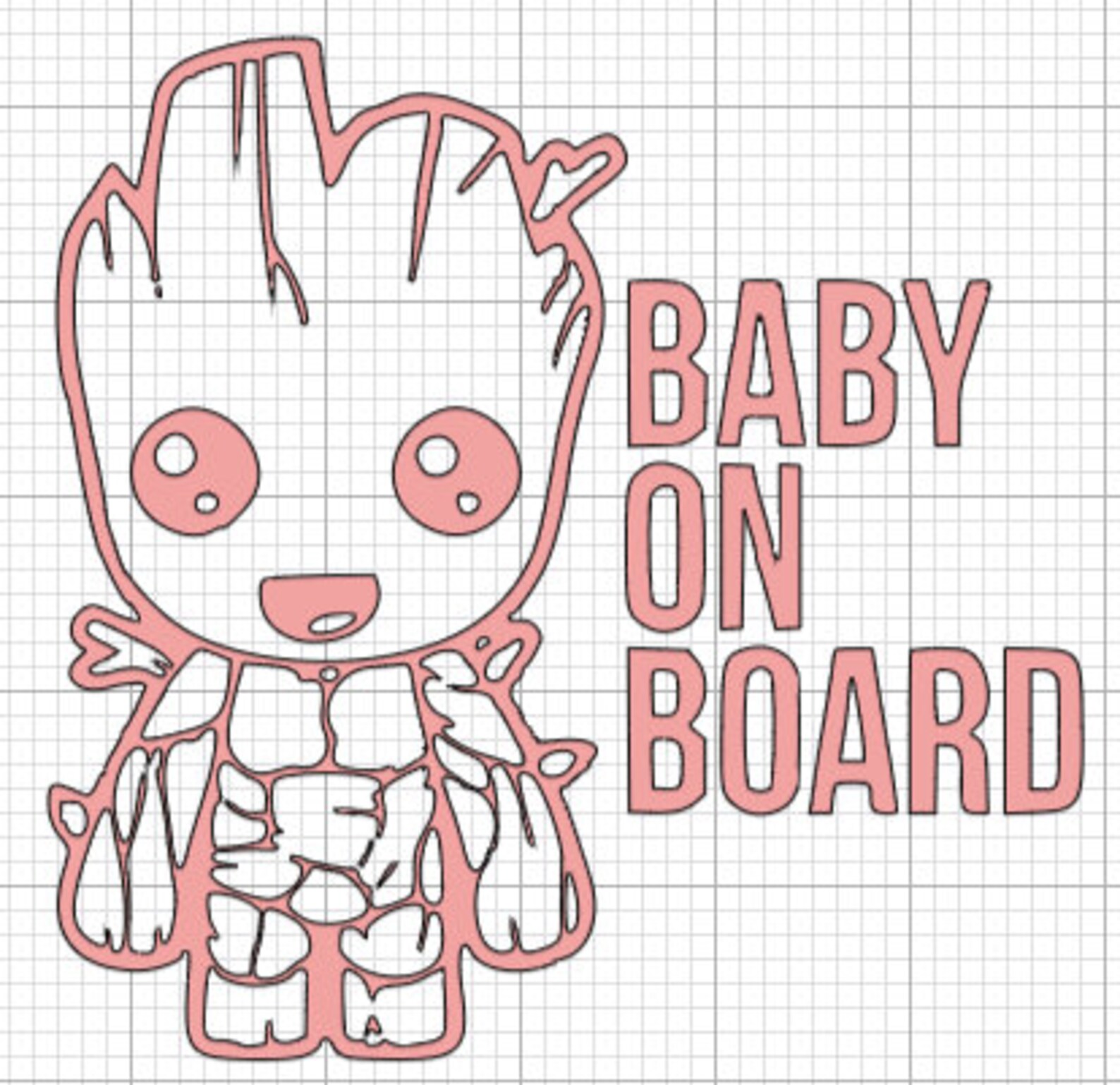 Groot Baby on Board Vinyl Decal Etsy UK