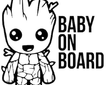 Baby On Board Groot Etsy