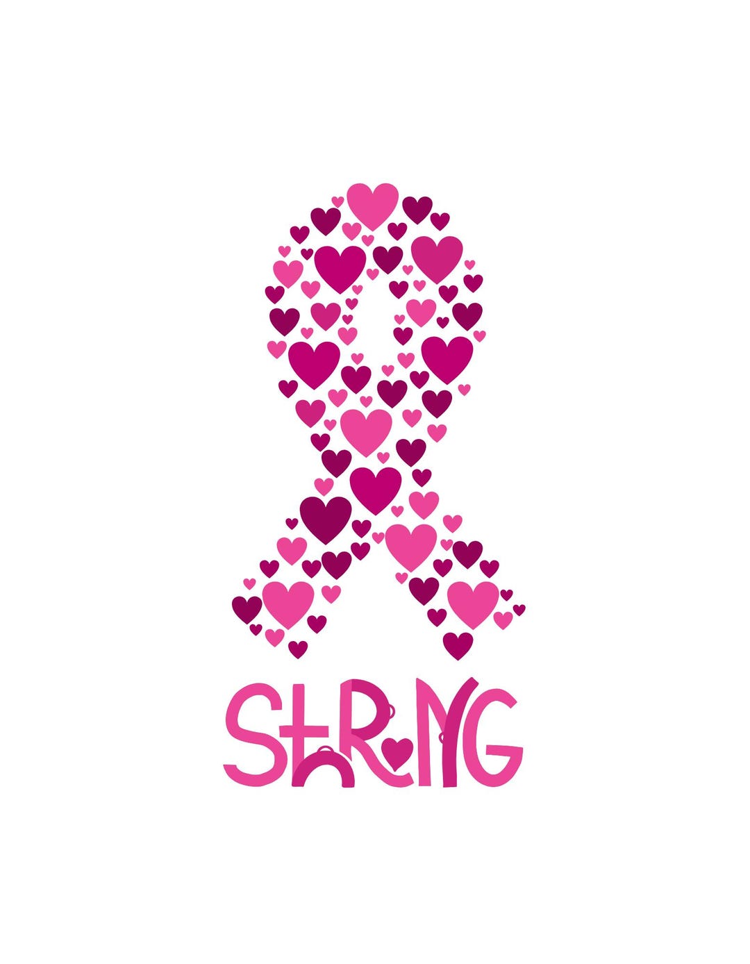 Strong Ribbon Breast Cancer Awareness Png, Svg - Etsy