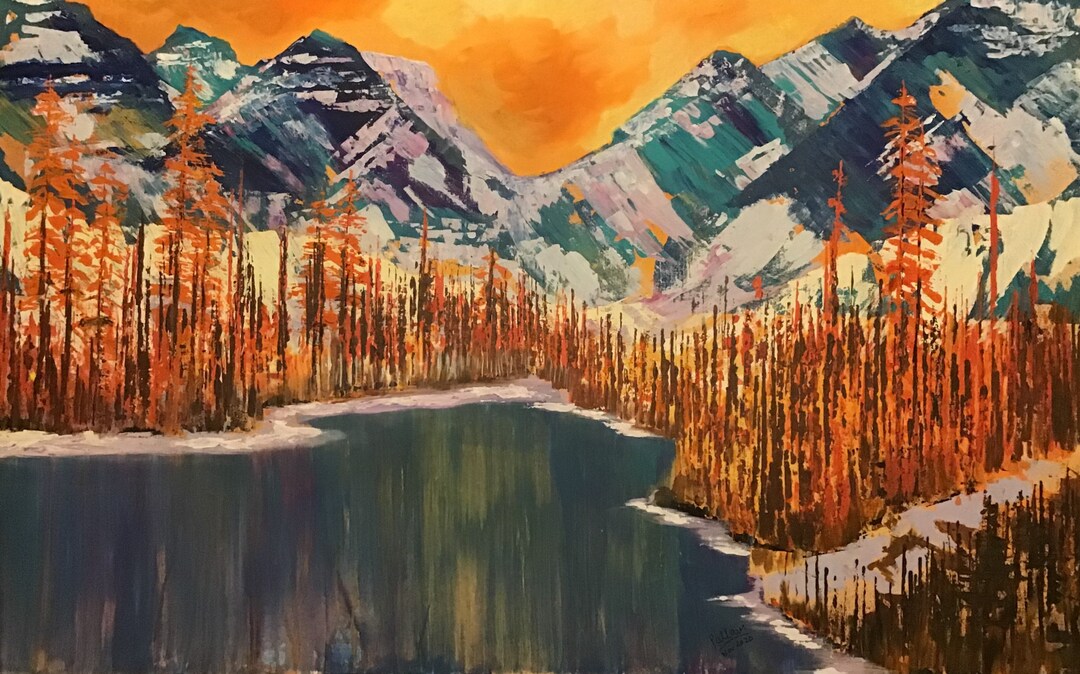 Large Impressionist Canadian Wall Art , Acrylic Landscape Painting