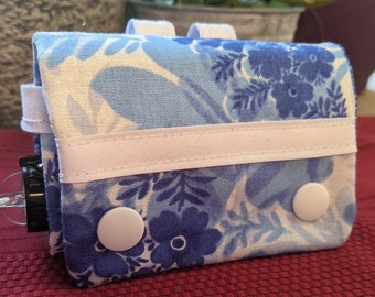 Floral Insulin Pump Case: Blue Sapphire Safari, Snap Loops