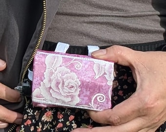 Pink Blossom Glow handmade insulin pump case