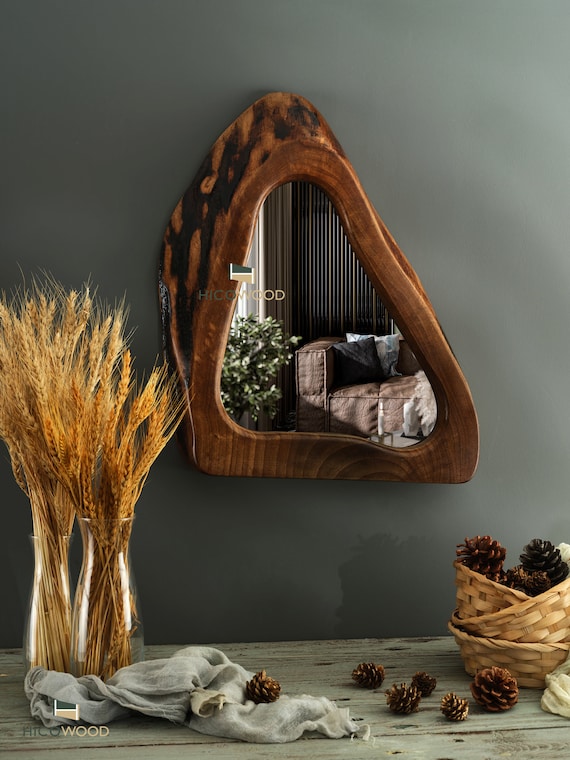 Handmade Walnut Wood Live Edge Mirror: Bronze/smoked/normal - Etsy