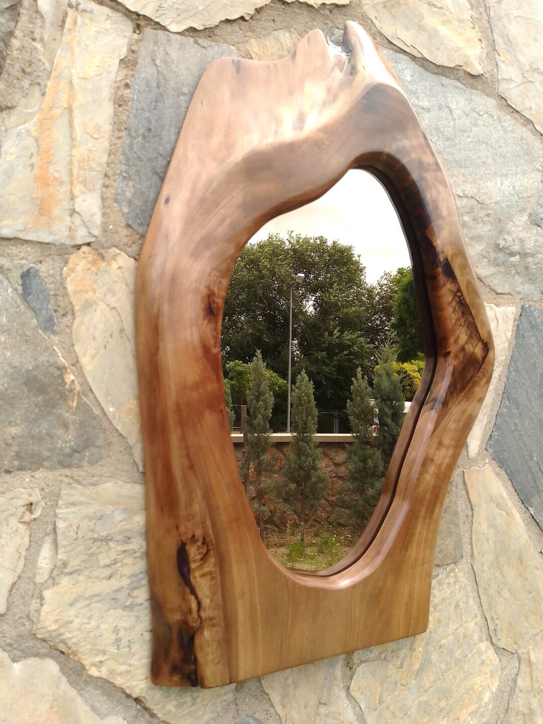 LIVE EDGE MIRROR Natural Wood Mirror Walnut Wood Mirror - Etsy
