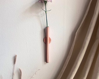 Copper wall vase | Winter Deco | Metal art vase for a leaf or a flower | Christmas Gift | Luxurious home gift |