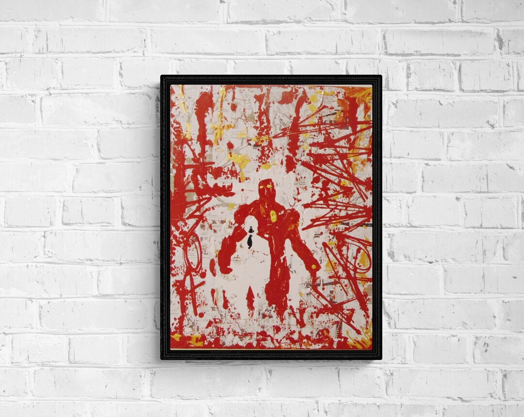 Iron Man Acrylic Painting // Iron Man Comic Book Collage// New Art ...