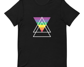 Camiseta Rainbow Triangle, camiseta bella canvas, camiseta gráfica, camiseta unisex, LGBTQ, tops y camisetas, camiseta de diseño minimalista, camiseta boho