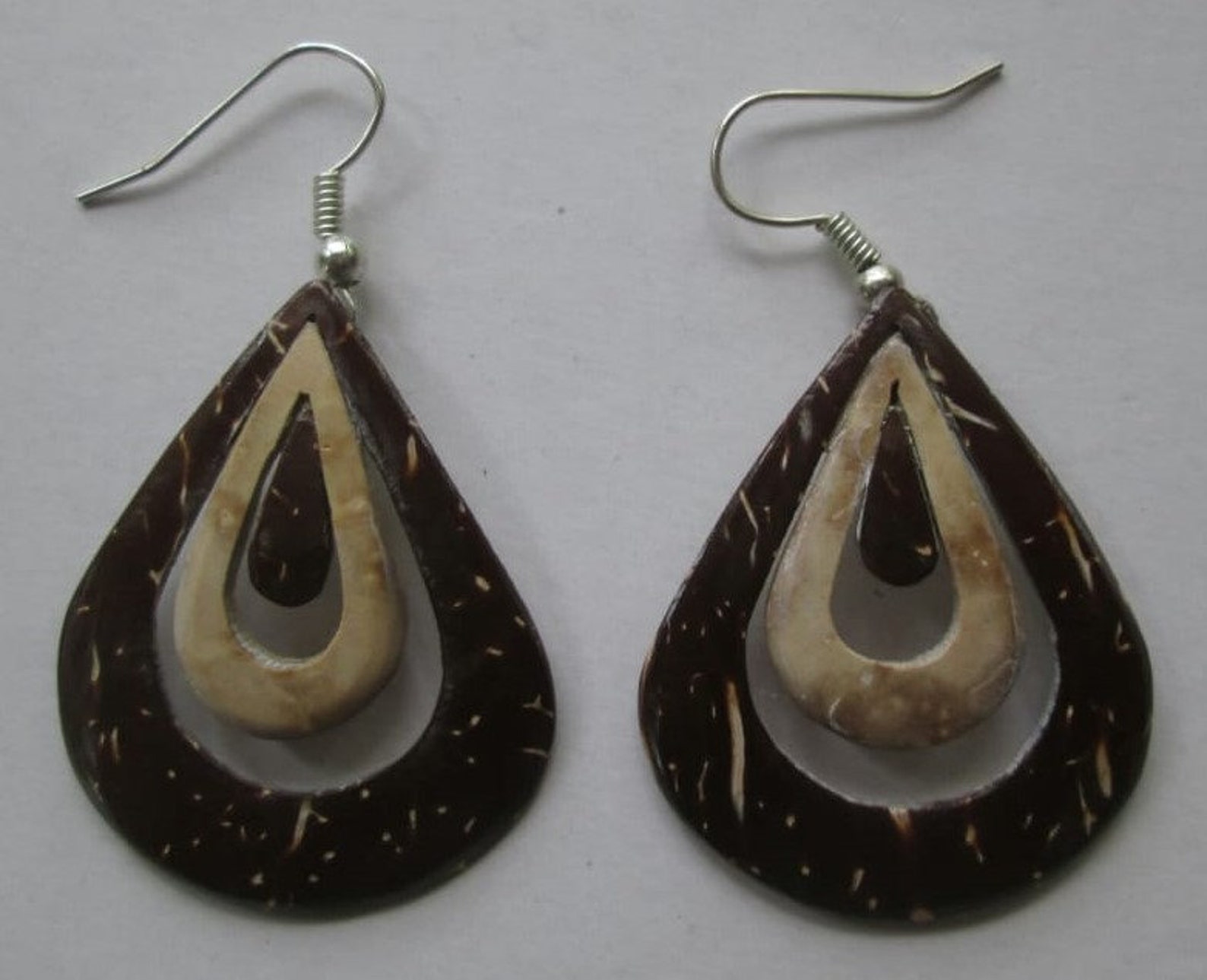 Totally Handmade Coconut Shell Earrings 100 Natural Craft Etsy
