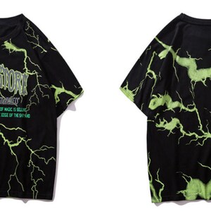 Fanyestore Lightning Print Shirt Streetwear Fashion | Etsy