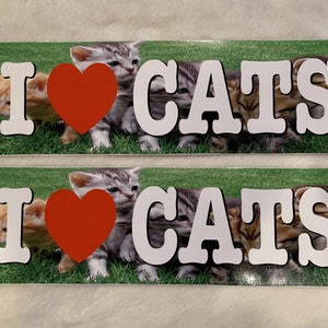 I Heart Cats Cute Animals Bumper Sticker