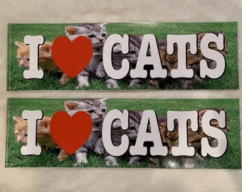 I Heart Cats Cute Animals Bumper Sticker