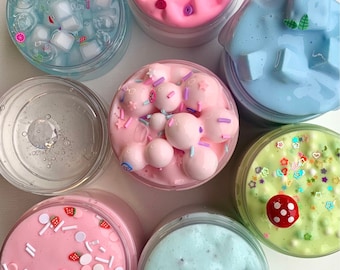 24 oz Huge Mystery Slime Box // four 6 oz jars mystery slime pack