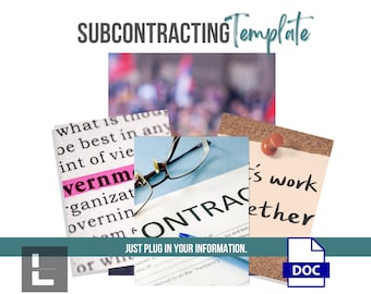 Subcontracting Template| Government | Editable Word Document|Business Doc