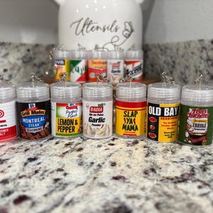 Mini llavero de condimentos / llavero con soporte para especias / set de especias de viaje / regalo de cocina / llavero de chef / regalo gourmet / tarro de especias portátil