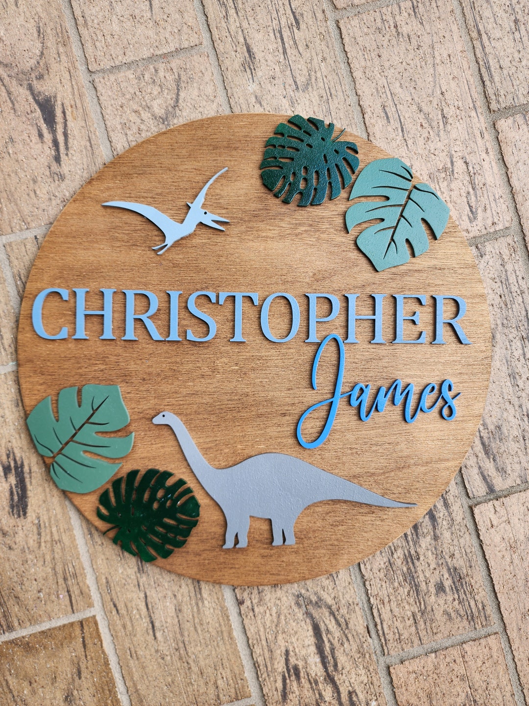 Dinosaur Nursery Name Sign, Dino Room Decor, Baby Boy Name Announcement ...