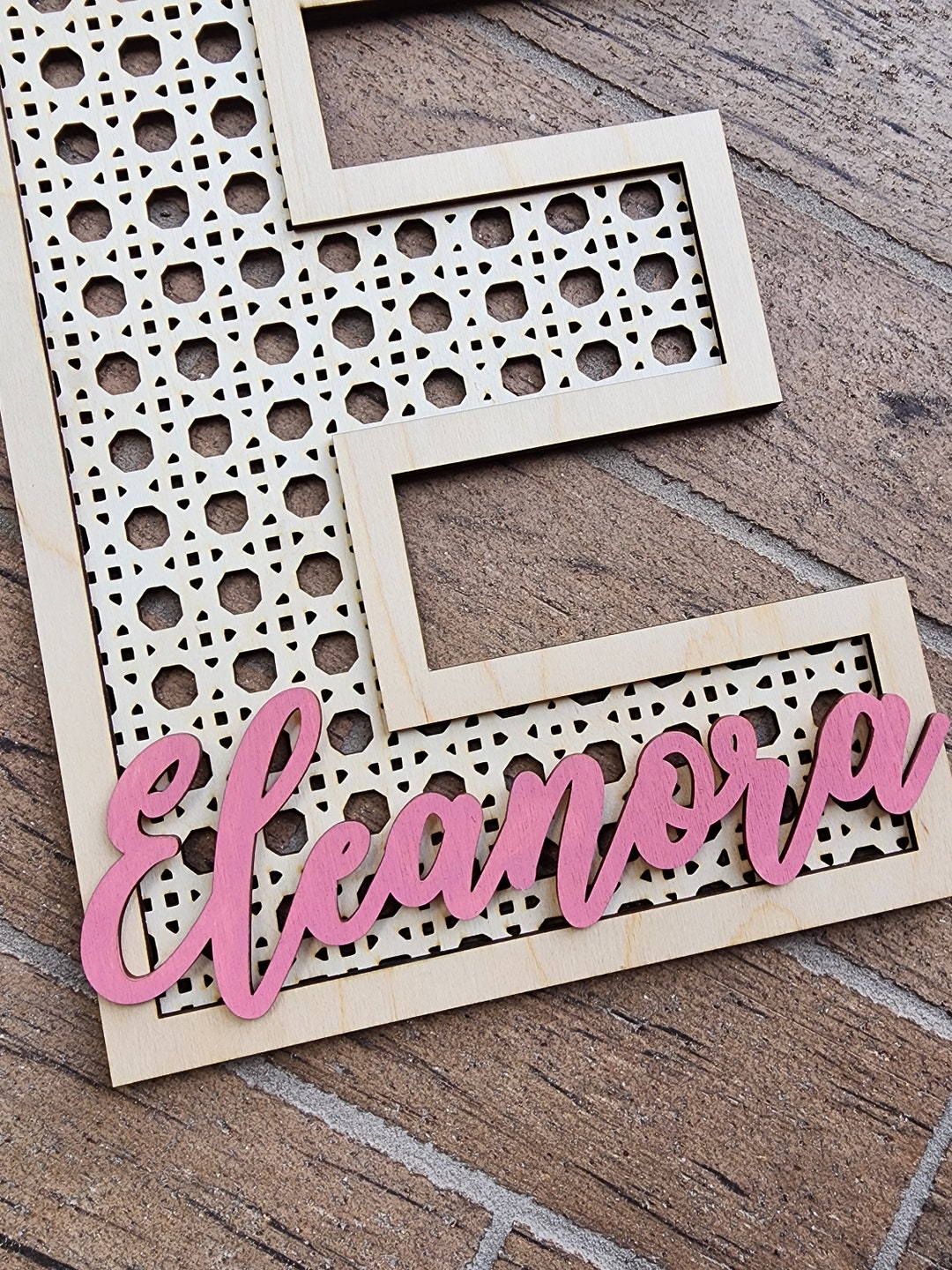 Boho Nursery Name Sign, Rattan Name Letter Sign, Boho Bedroom Decor ...