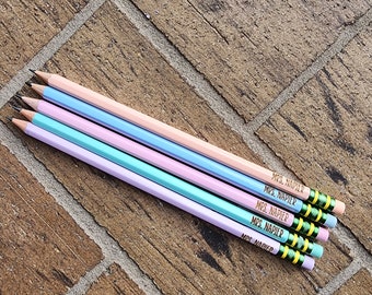 Engraved Pencils, Personalized Pencils, School Supplies, Pastel Pencils, Back to School, Custom Pencils, Wood Graphite Pencil