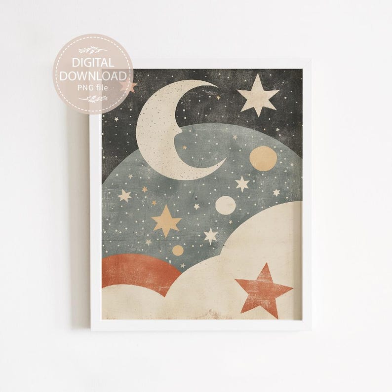 Celestial Nursery Wall Art, Whimsical and Educational Nursery Painting ...