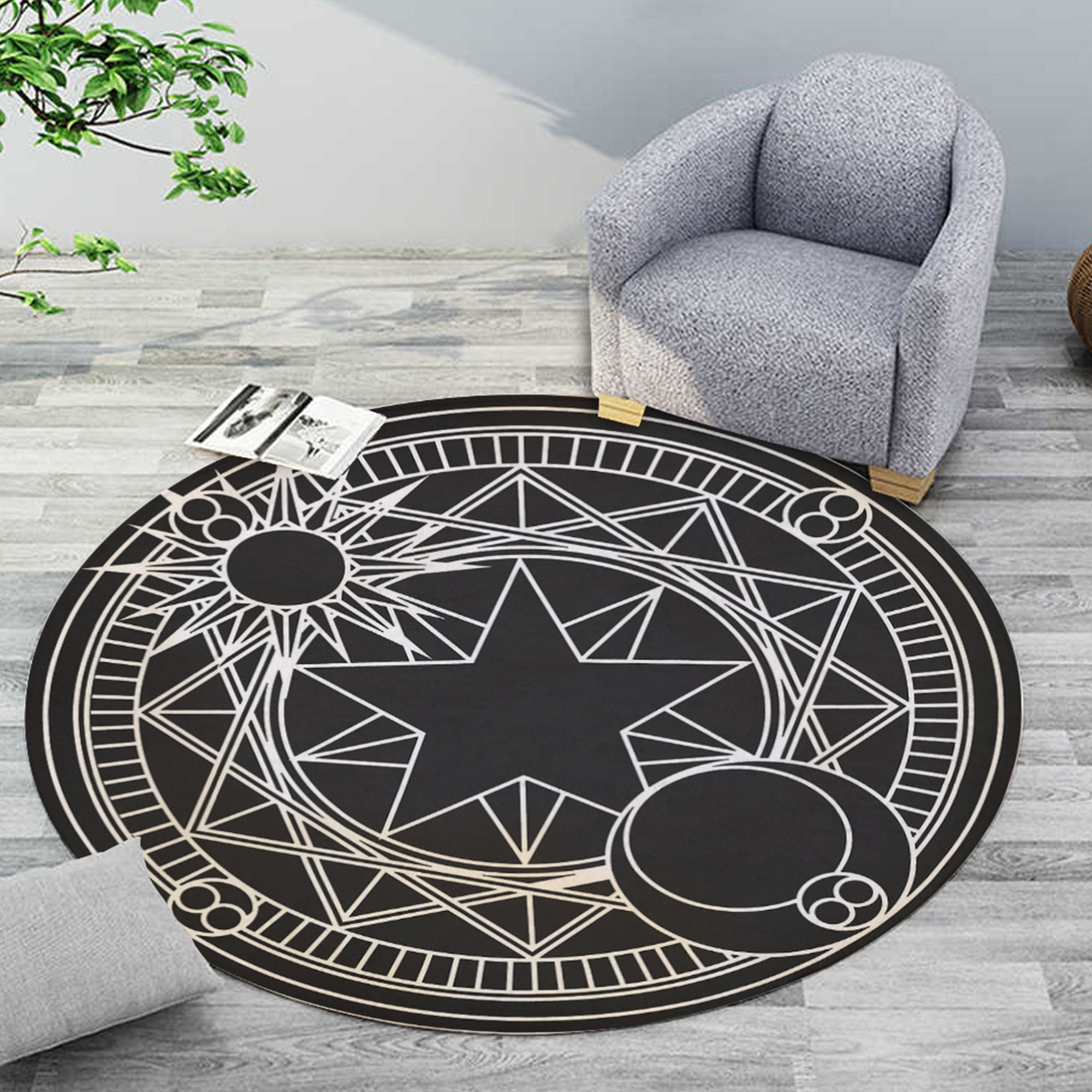 Sun Moon Star Round Rug Zodiac Astrology Round Carpet Tarot - Etsy