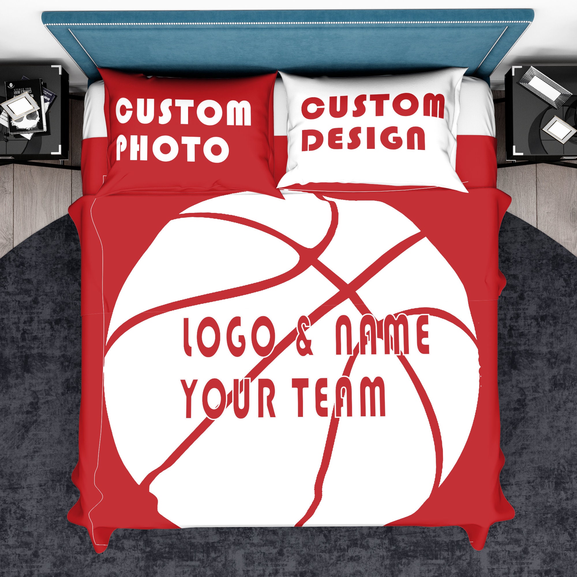Personalized bedding set Basketball teams bedding set Custom Etsy